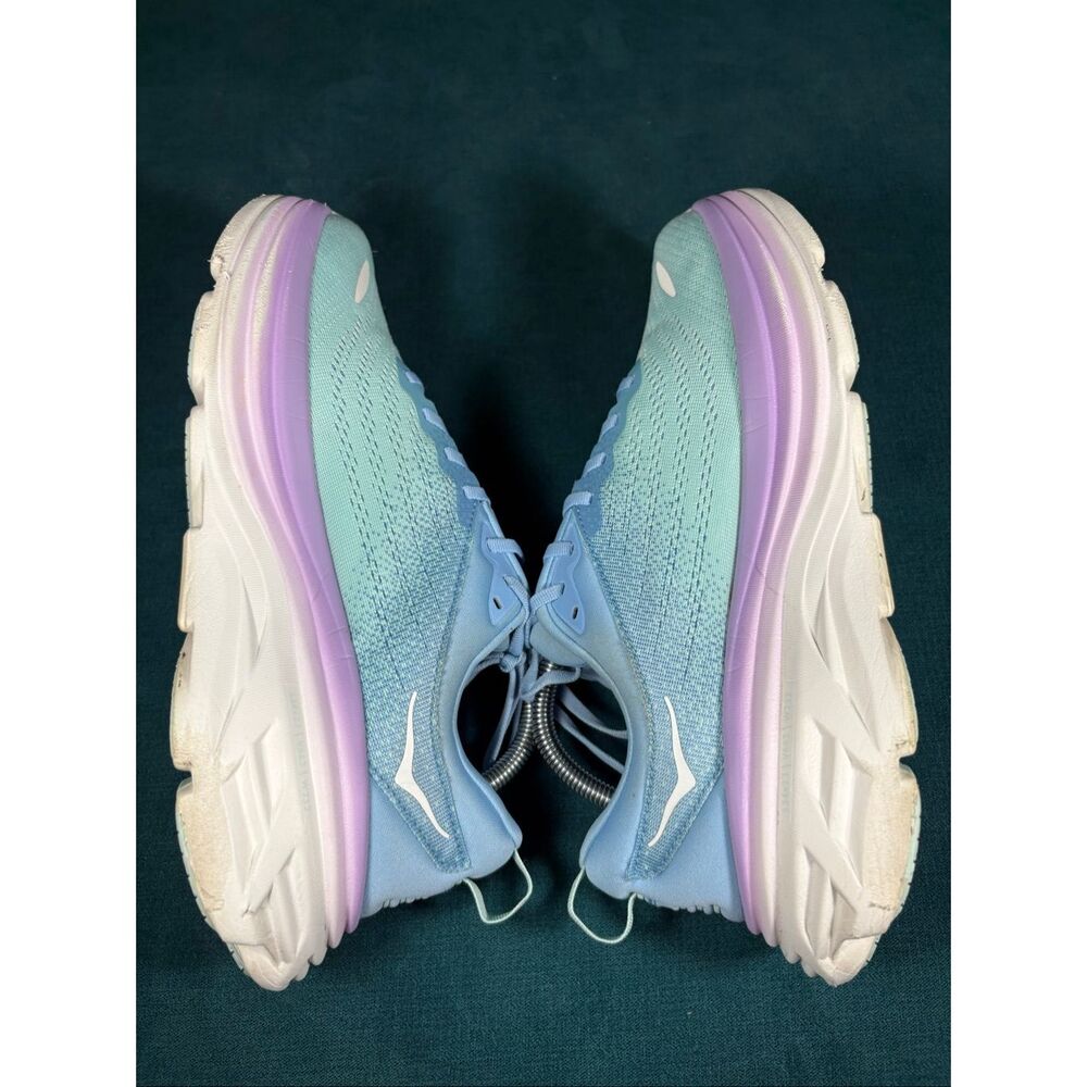 Hoka Bondi 8 Running Shoes Women’s Size 10.5 Blue Purple Cushioned Sneakers - Picture 5 of 8